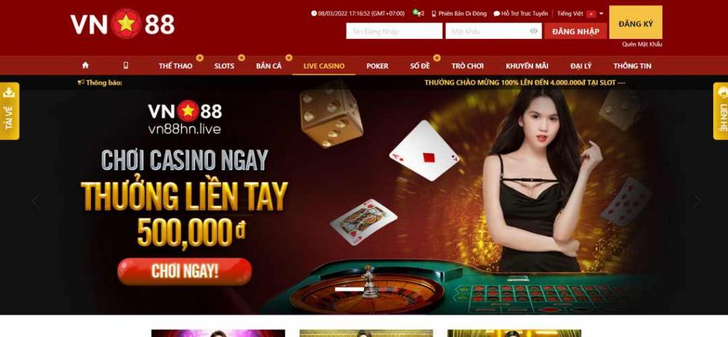 Casino là một hạng mục mang tính chủ đạo của nhà cái VN88