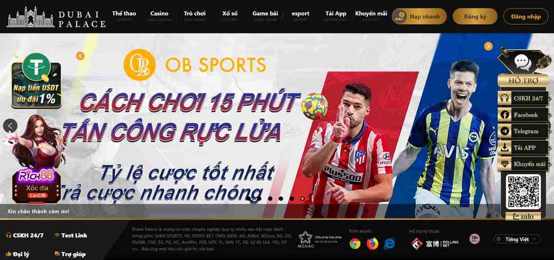 Kho game bom tấn đồ họa đỉnh Dubai Casino