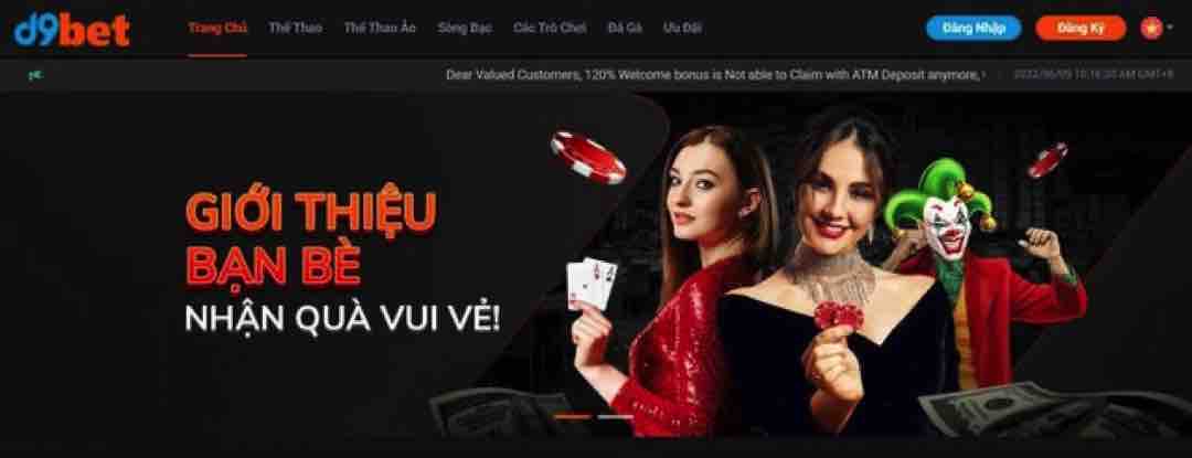 Thao tác rút tiền D9bet